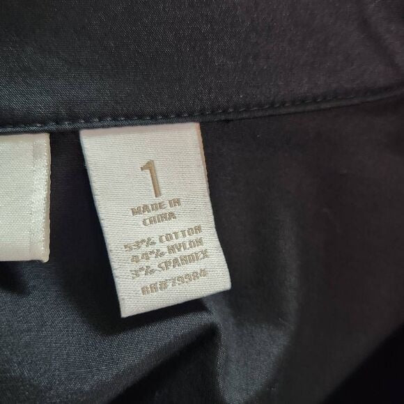 Chico's Black Moto Jacket Size Medium Black Zip-up Jacket