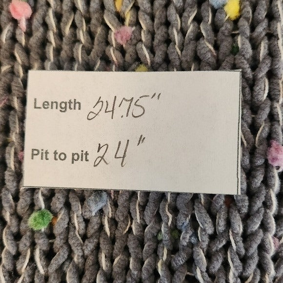 Seven7 Gray Crew Neck Sweater Size Large Gray Colorful Confetti Sweater