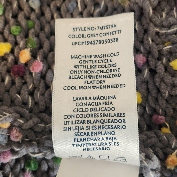Seven7 Gray Crew Neck Sweater Size Large Gray Colorful Confetti Sweater