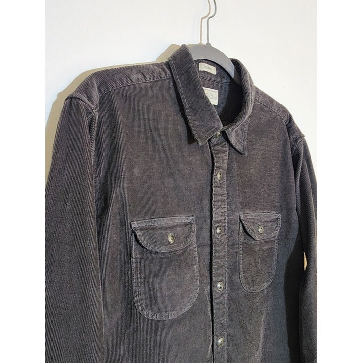 J. Crew Gray Corduroy Button Down Shirt Size Large