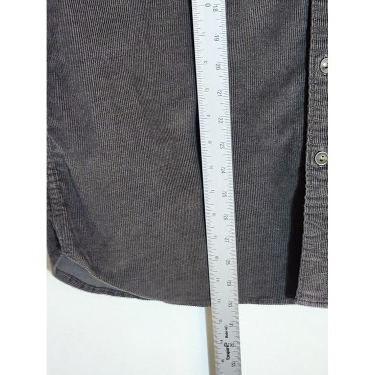 J. Crew Gray Corduroy Button Down Shirt Size Large