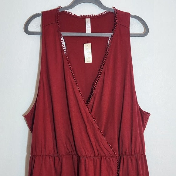 Swim by Cacique Red Swim Cover Dress Size 26/28 NWT