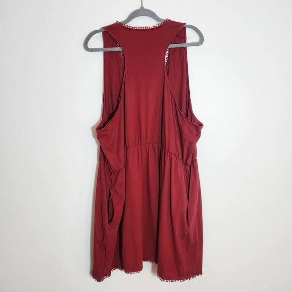 Swim by Cacique Red Swim Cover Dress Size 26/28 NWT