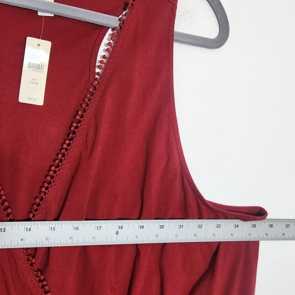 Swim by Cacique Red Swim Cover Dress Size 26/28 NWT