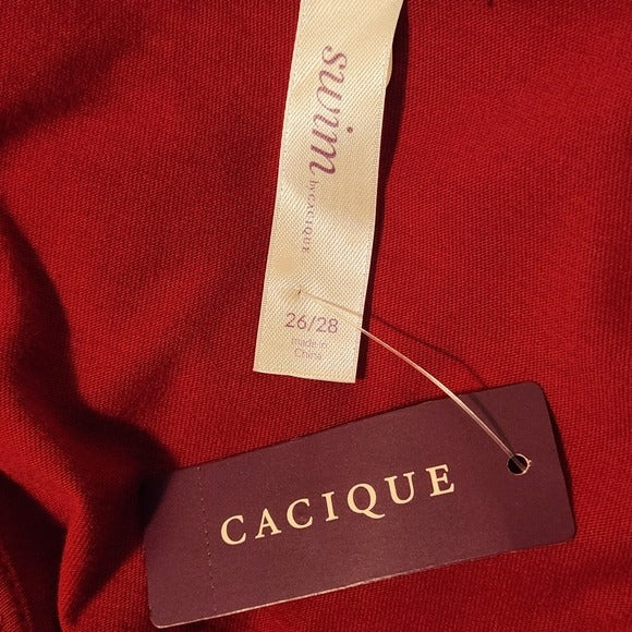 Swim by Cacique Red Swim Cover Dress Size 26/28 NWT