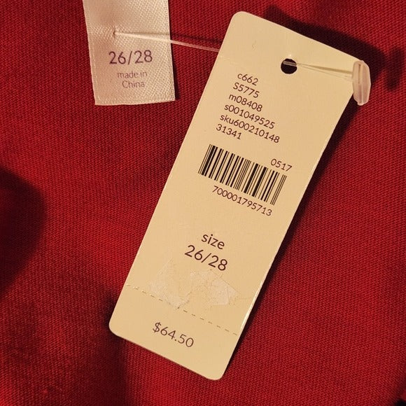Swim by Cacique Red Swim Cover Dress Size 26/28 NWT