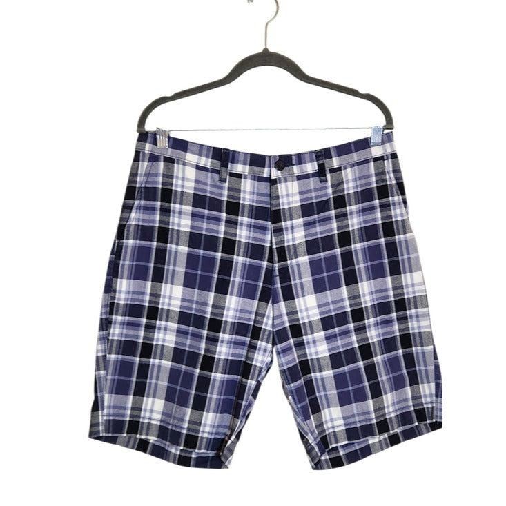 Sonoma Preppy Blue Plaid Shorts Size 33