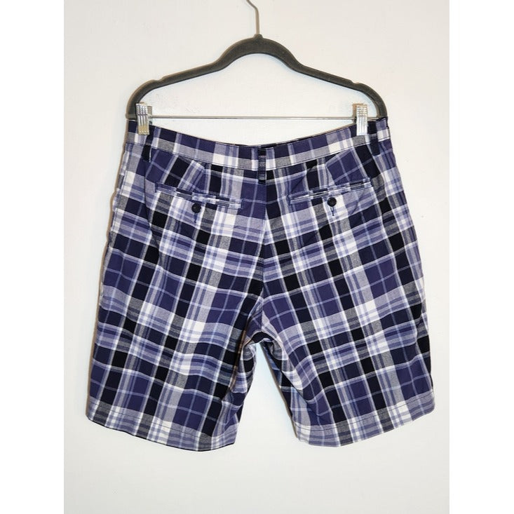 Sonoma Preppy Blue Plaid Shorts Size 33