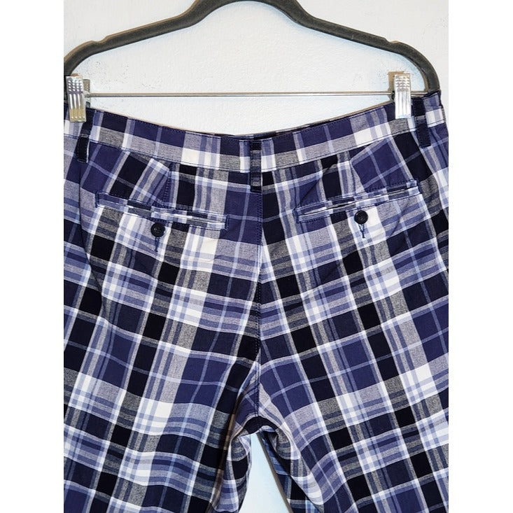 Sonoma Preppy Blue Plaid Shorts Size 33
