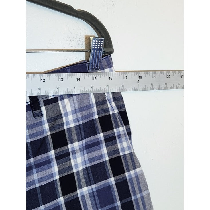 Sonoma Preppy Blue Plaid Shorts Size 33