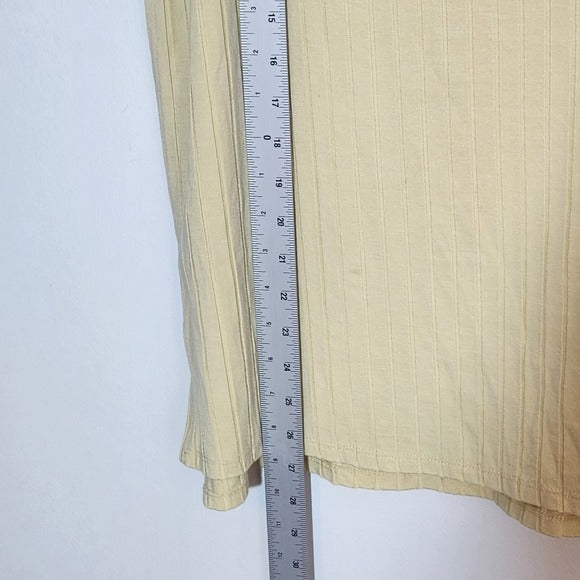 Eileen Fisher Pale Yellow Ribbed Top Size Large