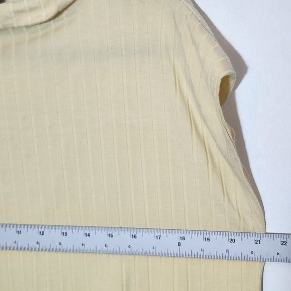 Eileen Fisher Pale Yellow Ribbed Top Size Large