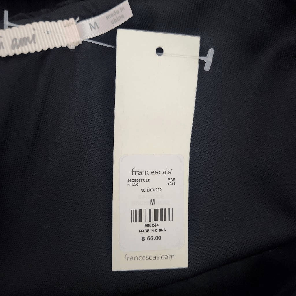 Francesca's Mi Ami Black Mini Dress with Ruffle Detail NWT Size Medium