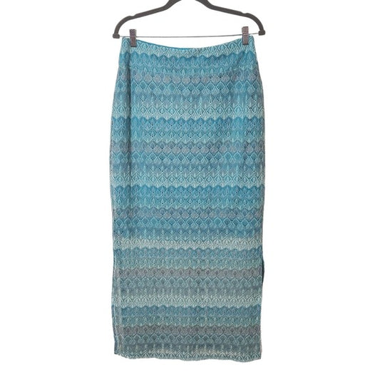 Cato Aqua Blue Boho Maxi Skirt Size Medium, New