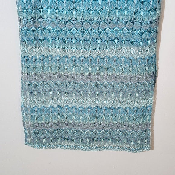 Cato Aqua Blue Boho Maxi Skirt Size Medium, New