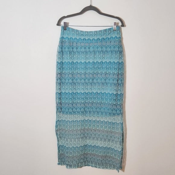 Cato Aqua Blue Boho Maxi Skirt Size Medium, New