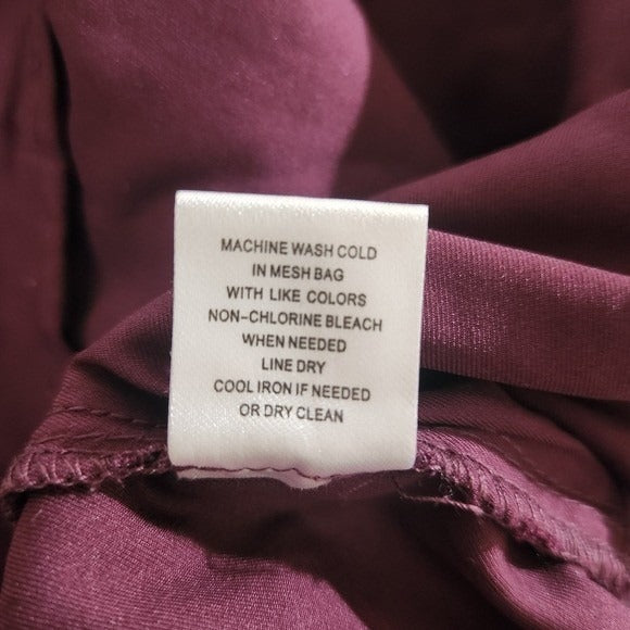 A. Moss Burgundy Lace Long Sleeve Top Size Small Oxblood Lace Top