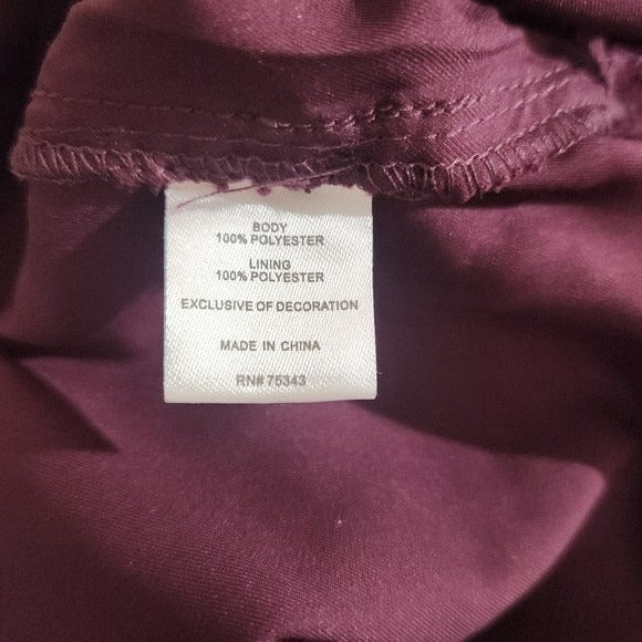 A. Moss Burgundy Lace Long Sleeve Top Size Small Oxblood Lace Top