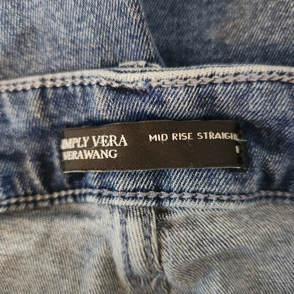 Simply Vera Vera Wang Mid-Rise Straight Leg Jeans Size 8