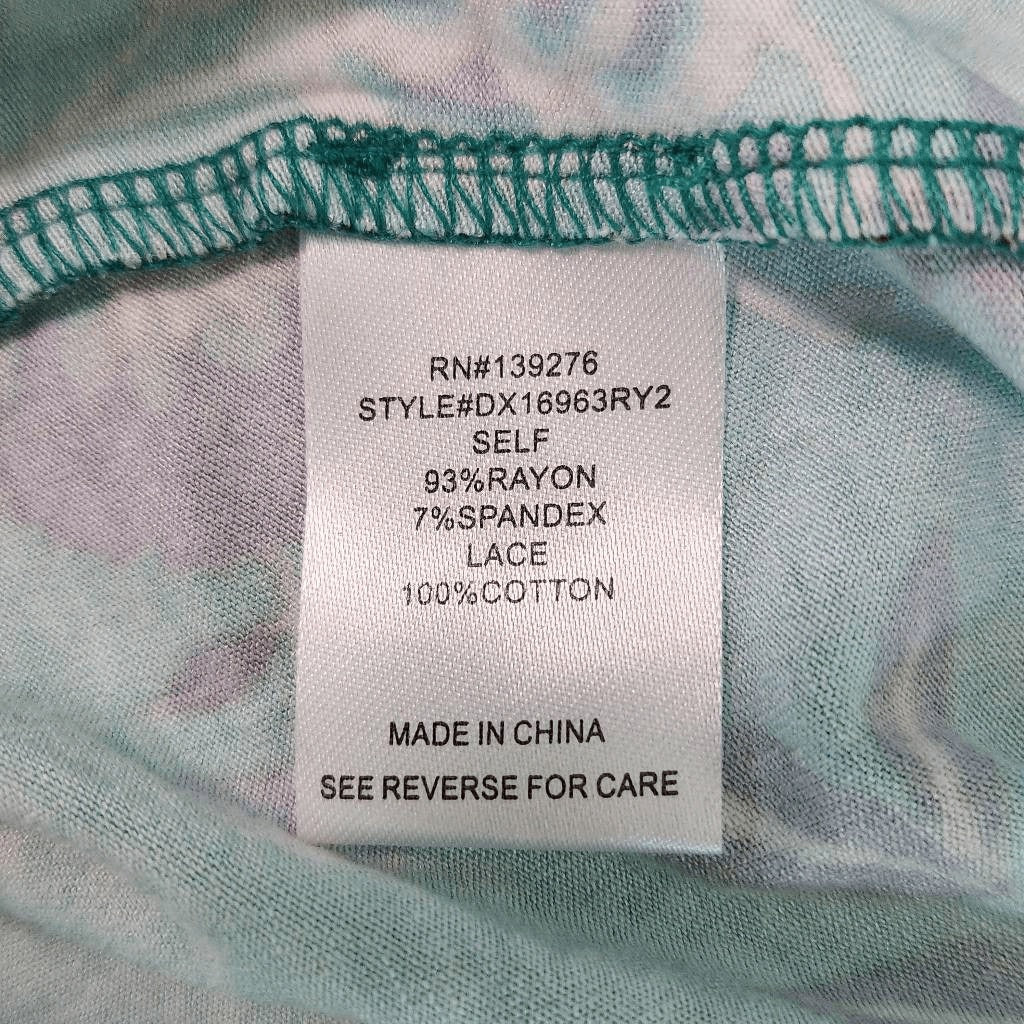 Daniel Rainn Blue Floral Blouse NWT Size 1X Plus Size Turquoise Blue Blouse