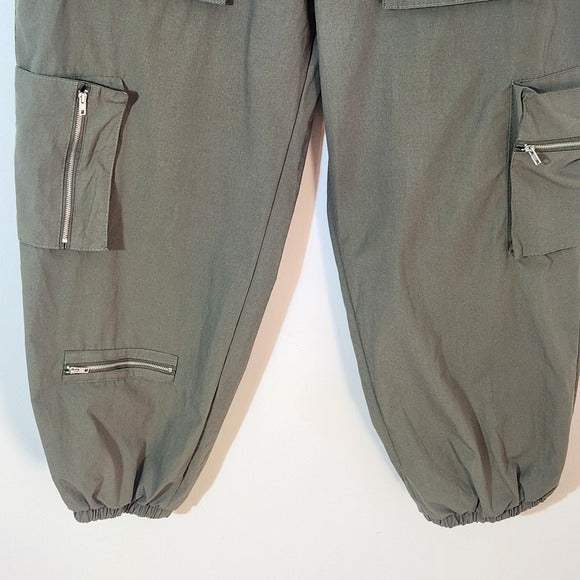 Faded Rose Essentials Olive Green Cargo Jogger Pants NWT