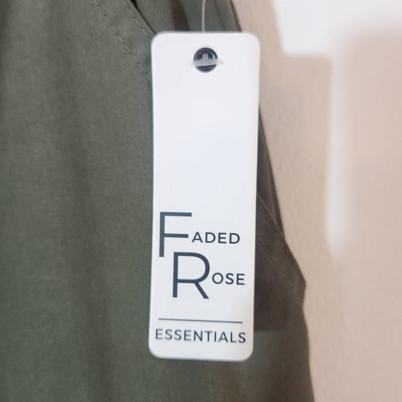 Faded Rose Essentials Olive Green Cargo Jogger Pants NWT