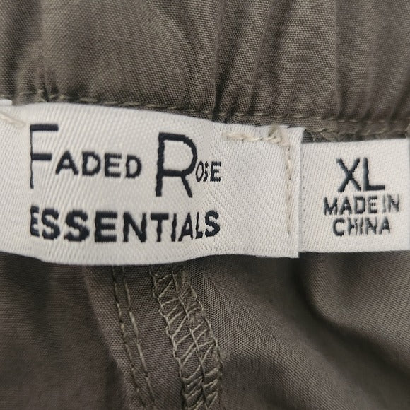 Faded Rose Essentials Olive Green Cargo Jogger Pants NWT