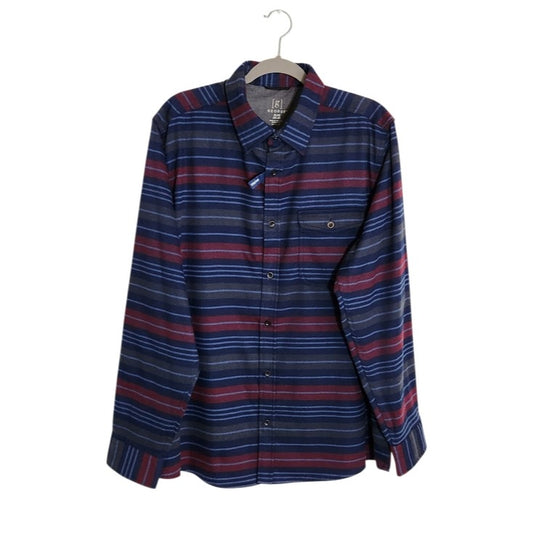 George Navy Striped Flannel Button Down Shirt Size XL NWT
