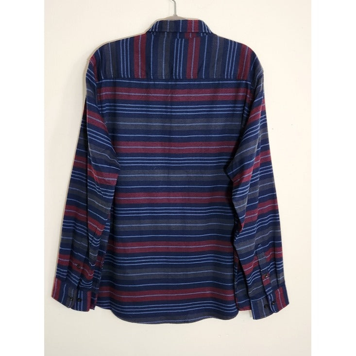 George Navy Striped Flannel Button Down Shirt Size XL NWT