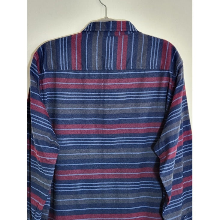 George Navy Striped Flannel Button Down Shirt Size XL NWT