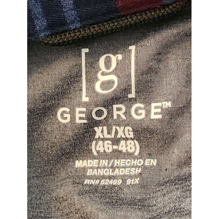 George Navy Striped Flannel Button Down Shirt Size XL NWT