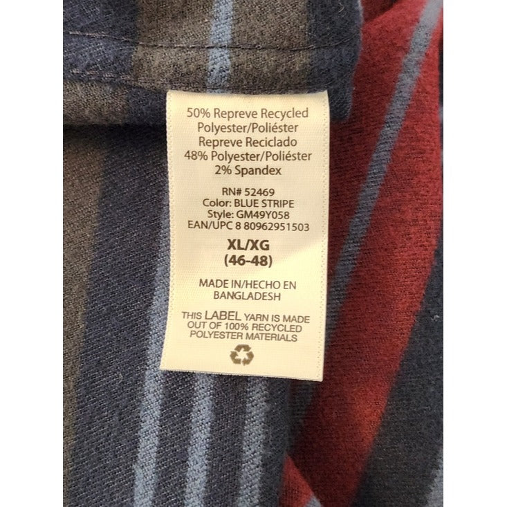 George Navy Striped Flannel Button Down Shirt Size XL NWT