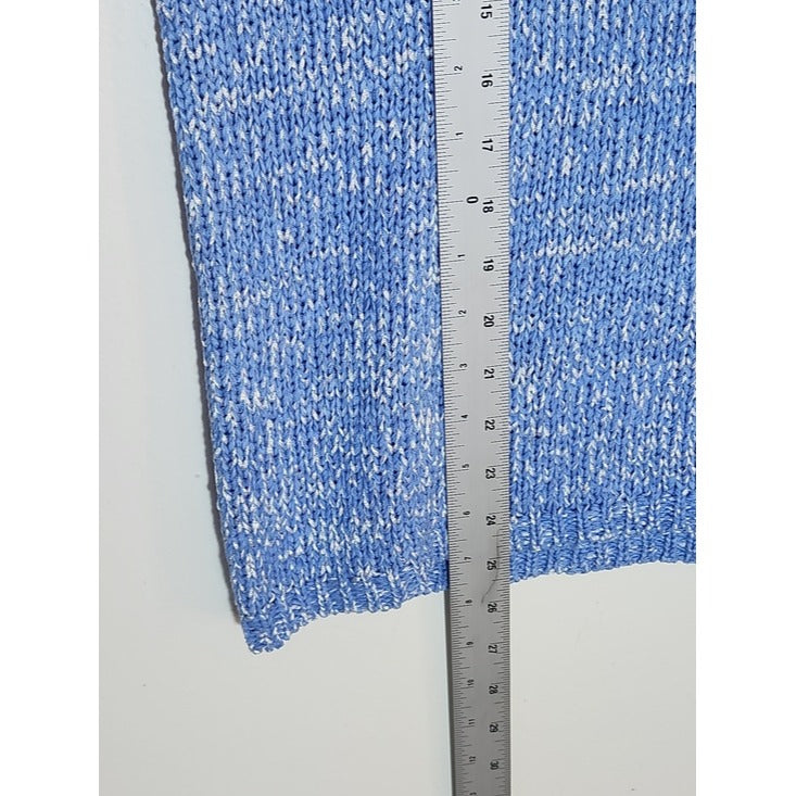 Linden Hill Blue & White Marled Knit Sweater Tank Top Size XL