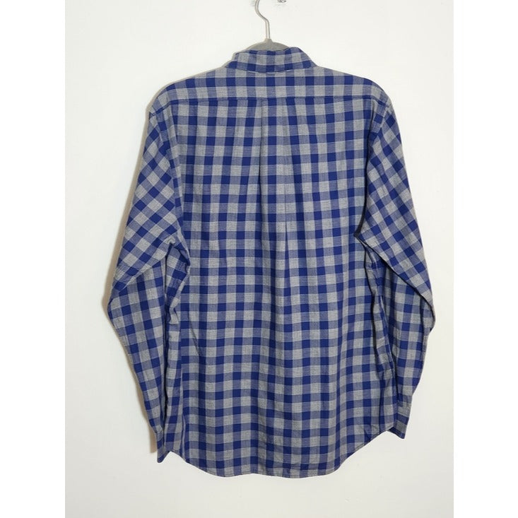 Vineyard Vines Mens Gray and Blue Check The Whale Shirt Size Medium Slim Fit