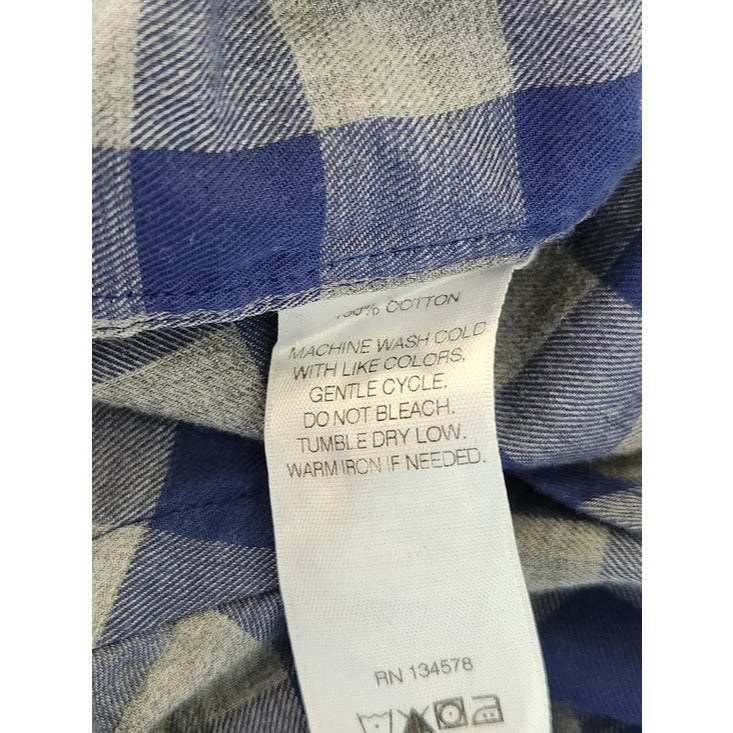 Vineyard Vines Mens Gray and Blue Check The Whale Shirt Size Medium Slim Fit