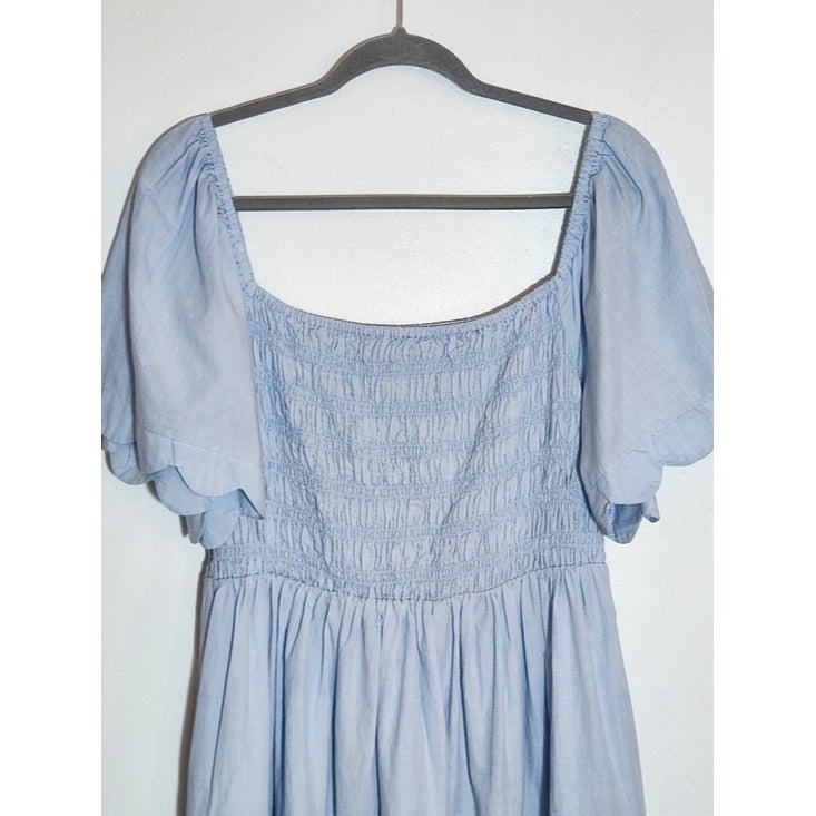 Simply Southern Light Blue Smocked Dress Size XL Wedding Guest Dress