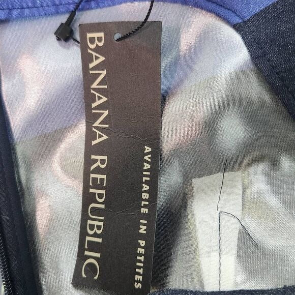 Banana Republic Navy and Blue Stripe Top with Peplum Size 0 Blue Blouse, New