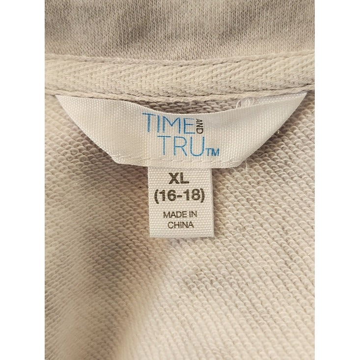 Time and Tru Gray and White Tie-Dye Sweatshirt Size XL
