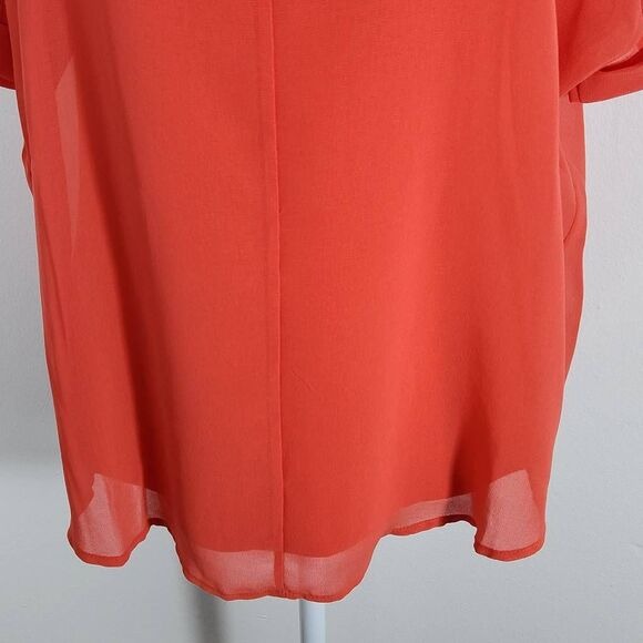 Worthington Coral Orange Layered Blouse Size Small, New