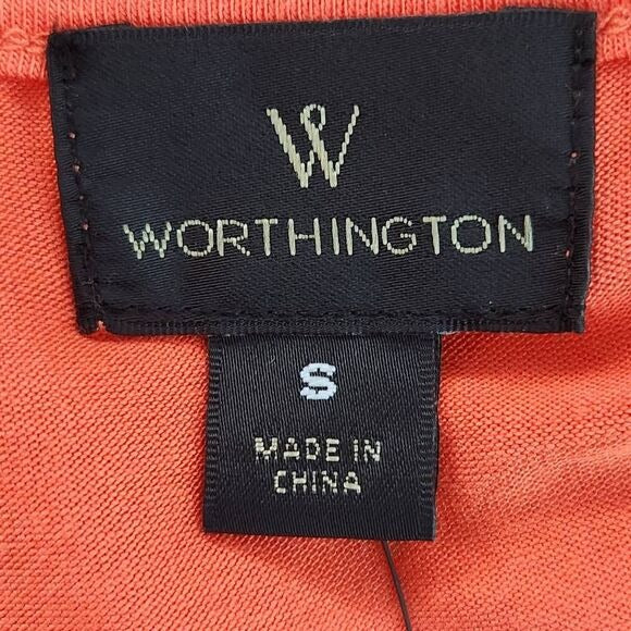Worthington Coral Orange Layered Blouse Size Small, New