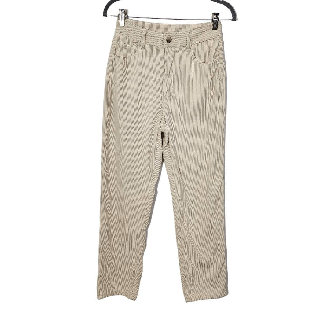 Shein Cream Corduroy High Waist Pants Size Small Cream Corduroy Pants