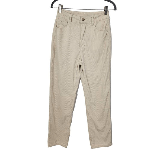 Shein Cream Corduroy High Waist Pants Size Small Cream Corduroy Pants