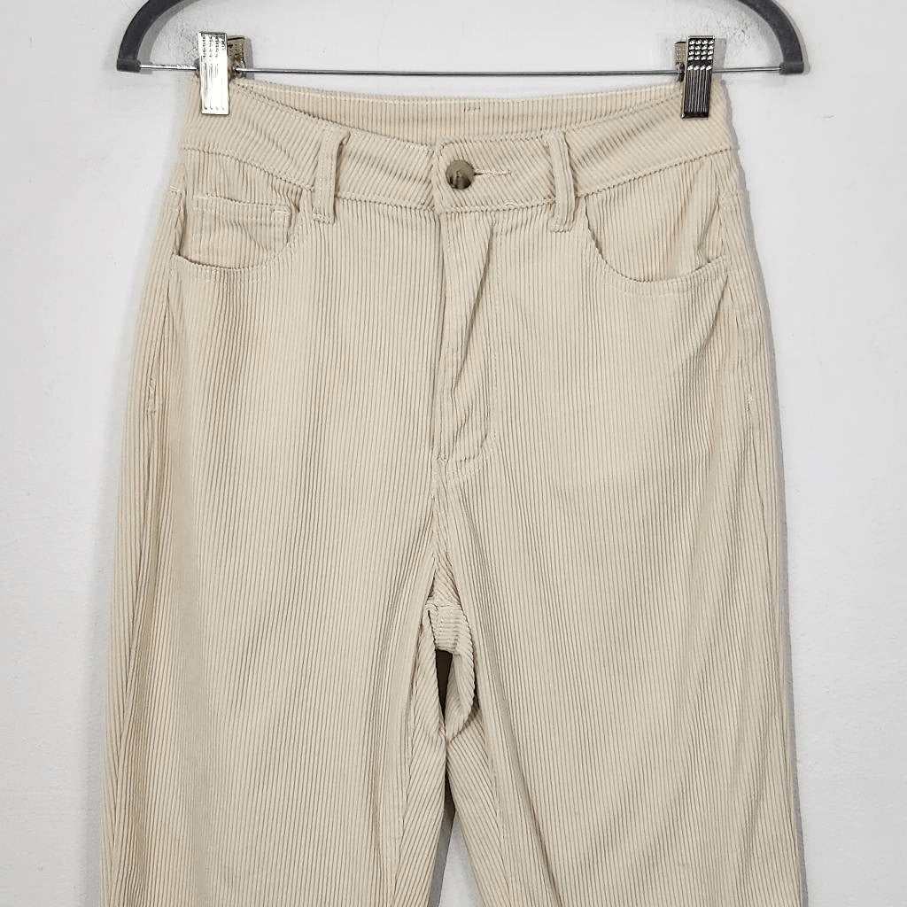 Shein Cream Corduroy High Waist Pants Size Small Cream Corduroy Pants