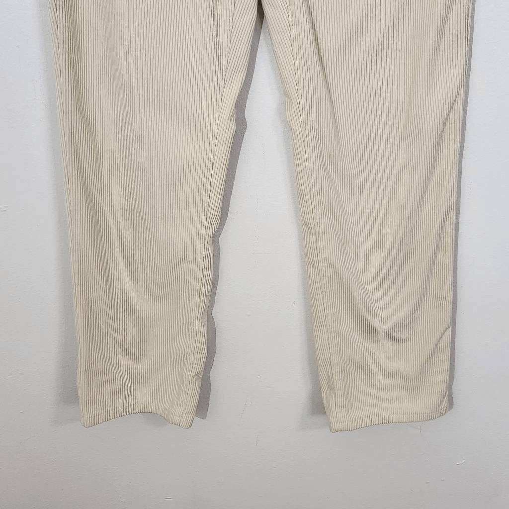 Shein Cream Corduroy High Waist Pants Size Small Cream Corduroy Pants