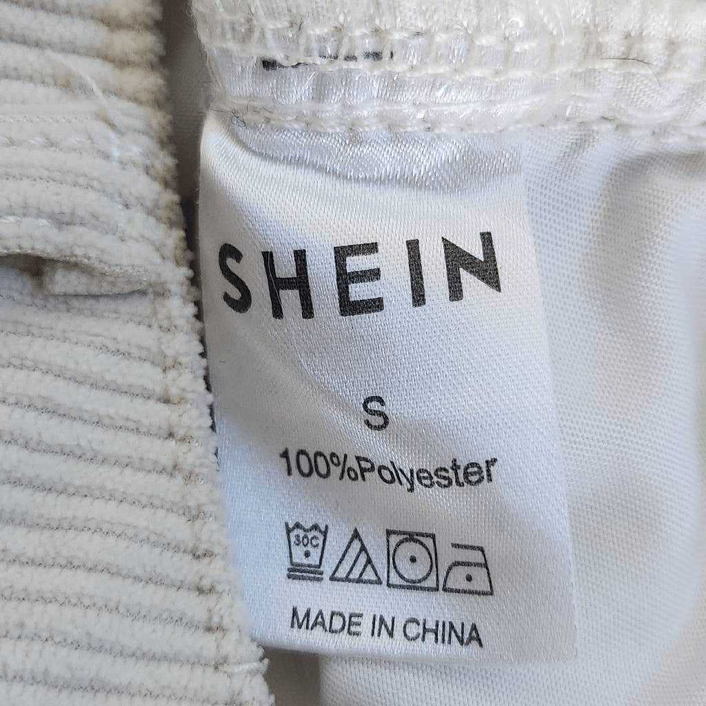 Shein Cream Corduroy High Waist Pants Size Small Cream Corduroy Pants