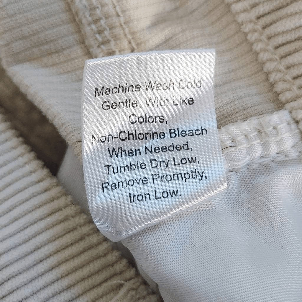 Shein Cream Corduroy High Waist Pants Size Small Cream Corduroy Pants