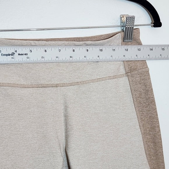 Outdoor Voices Tan and Gray Colorblock Capri Leggings Size Medium