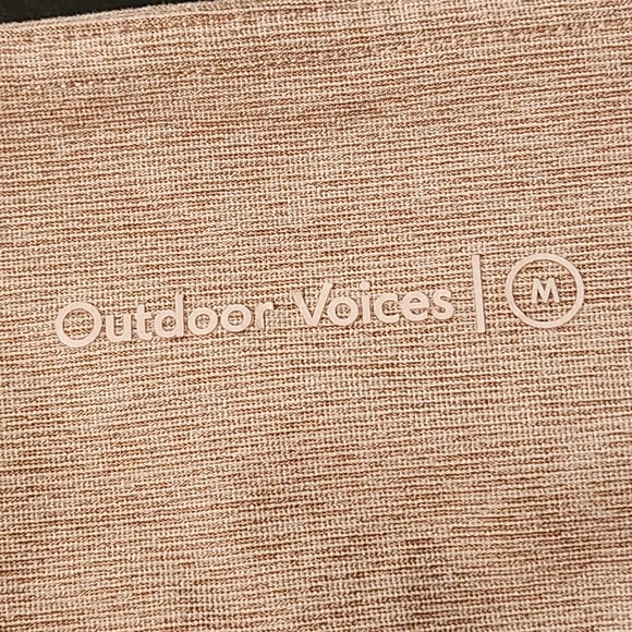 Outdoor Voices Tan and Gray Colorblock Capri Leggings Size Medium