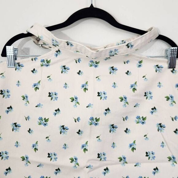 WeWoreWhat Blue Floral Cut Out Denim Mini Skirt Size Large Floral Jean Skirt, New