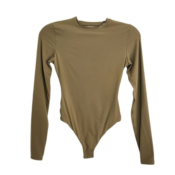 SKIMS Olive Green Long Sleeve Bodysuit Size Small